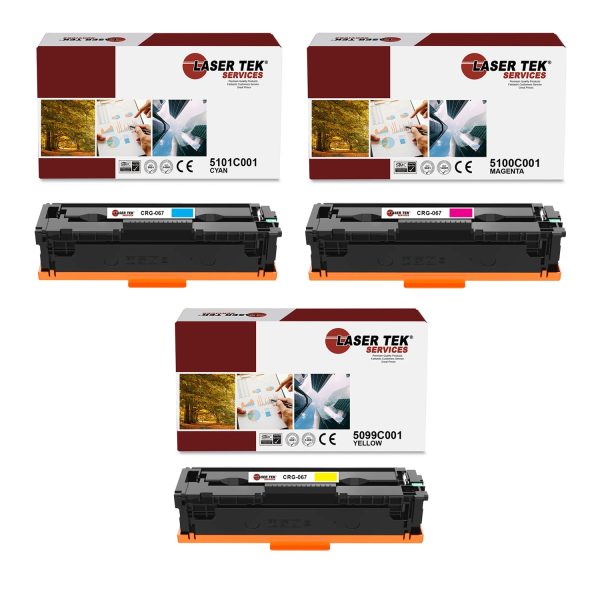 3 Pack Canon 067 CYM Compatible Toner Cartridge | Laser Tek Services Online