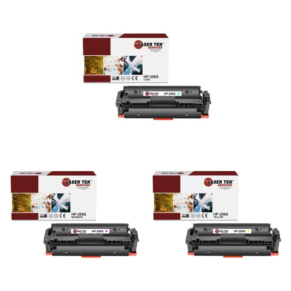 3 Pack HP 206X CYM HY Compatible Toner Cartridge | Laser Tek Services Discount