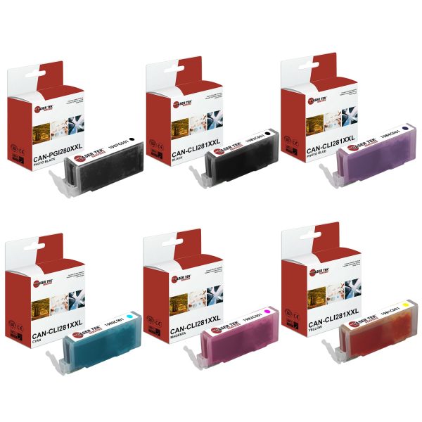 6 Pack Canon PGI280 CLI281 PBBCMYPC Super HY Compatible Ink | Laser Tek Services Hot on Sale