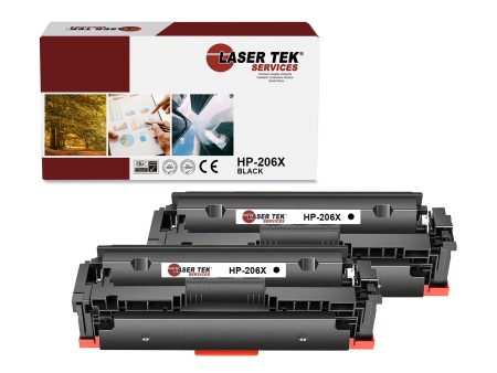 2 Pack HP 206X Black HY Compatible Toner Cartridge | Laser Tek Services Cheap