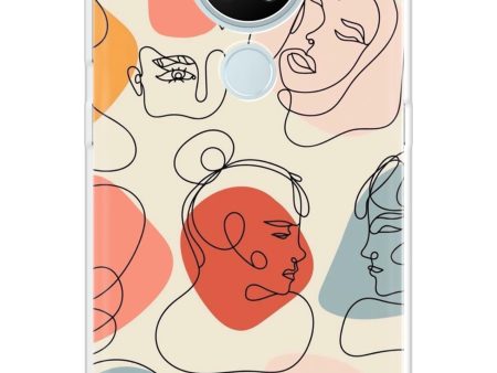 Abstract Faces Soft Cover for Nokia 7.2 For Cheap