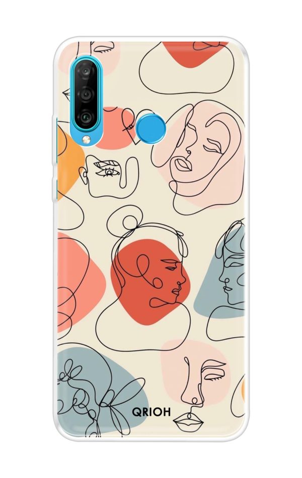 Abstract Faces Soft Cover for Huawei P30 lite Supply