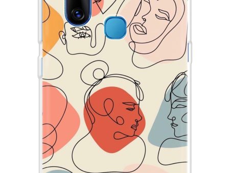 Abstract Faces Soft Cover for Vivo V15 Cheap