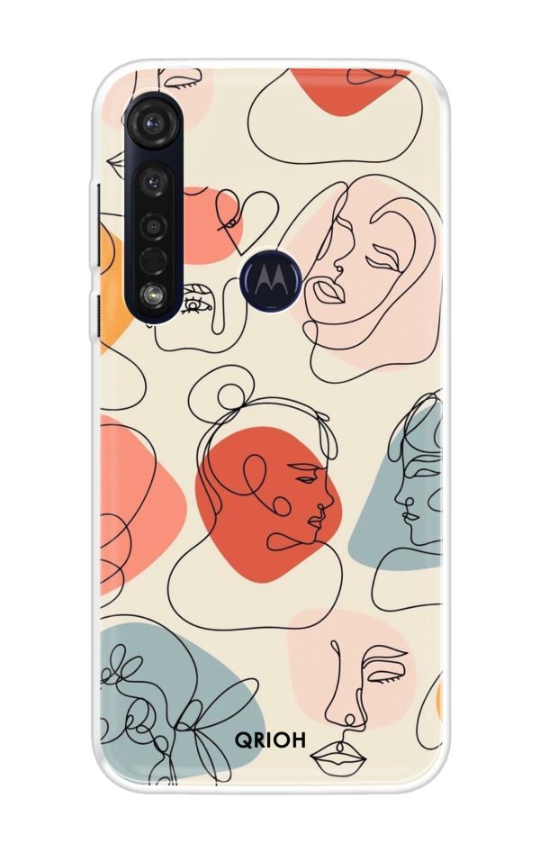 Abstract Faces Soft Cover for Motorola Moto G8 Plus Online