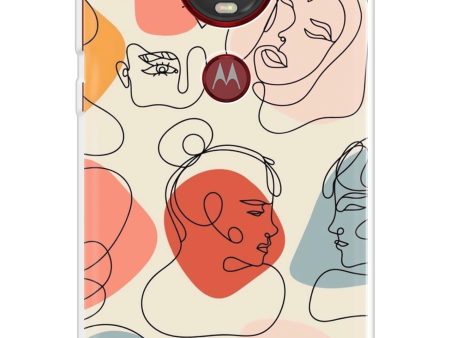 Abstract Faces Soft Cover for Motorola Moto G7 Plus For Discount