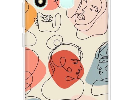 Abstract Faces Soft Cover for Vivo U20 Cheap