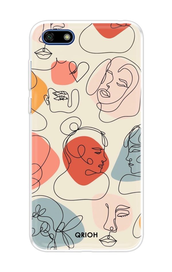 Abstract Faces Soft Cover for Huawei Y5 lite 2018 For Sale