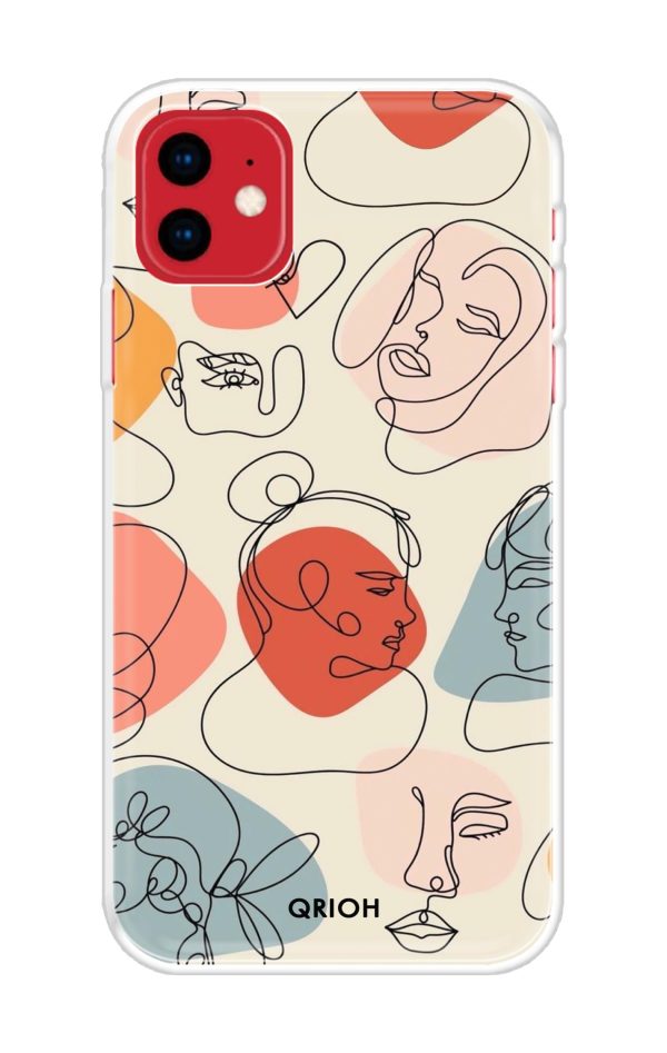 Abstract Faces Soft Cover for iPhone 11 Fashion