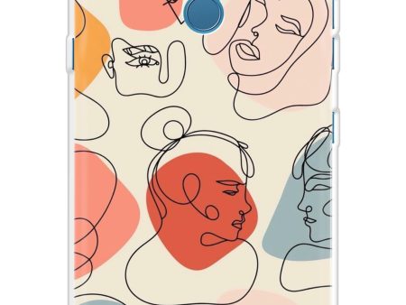 Abstract Faces Soft Cover for LG Q60 For Cheap