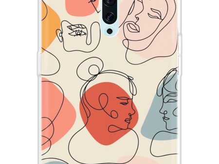 Abstract Faces Soft Cover for Oppo Reno2 F For Cheap