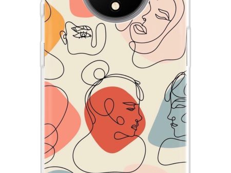 Abstract Faces Soft Cover for OnePlus 7T Sale