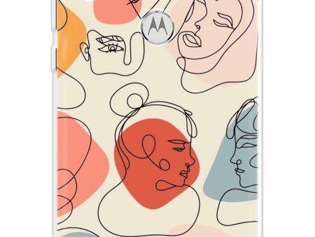 Abstract Faces Soft Cover for Motorola One Online Hot Sale