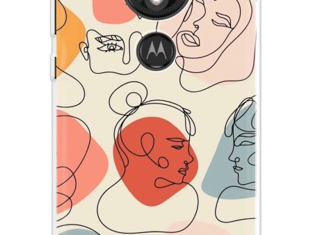 Abstract Faces Soft Cover for Motorola Moto E5 Play Online Hot Sale