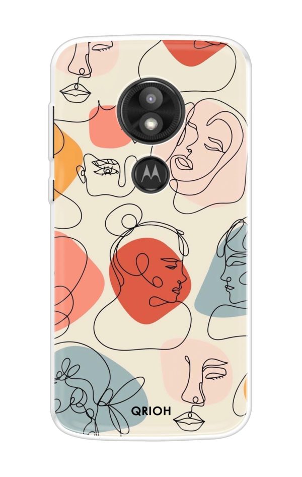 Abstract Faces Soft Cover for Motorola Moto E5 Play Online Hot Sale