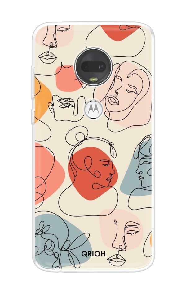 Abstract Faces Soft Cover for Motorola Moto G7 Online