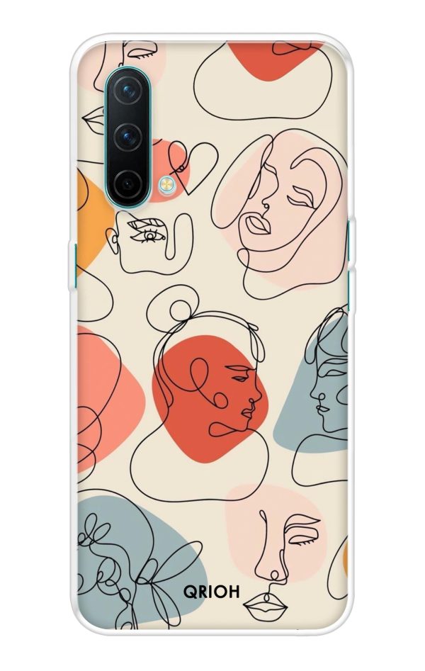 Abstract Faces Soft Cover for OnePlus Nord CE For Discount