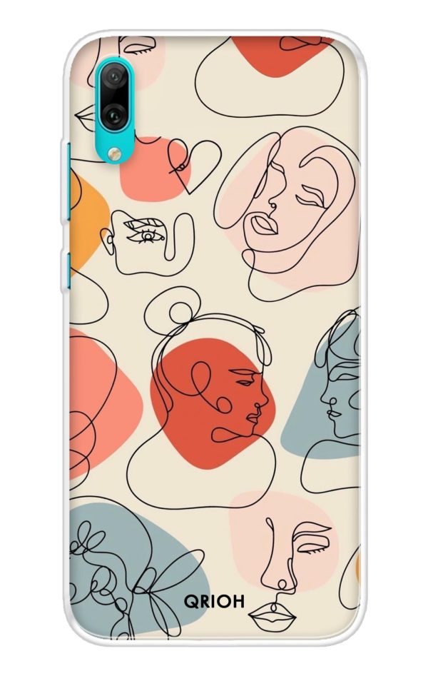 Abstract Faces Soft Cover for Huawei Y7 Pro 2019 Online now