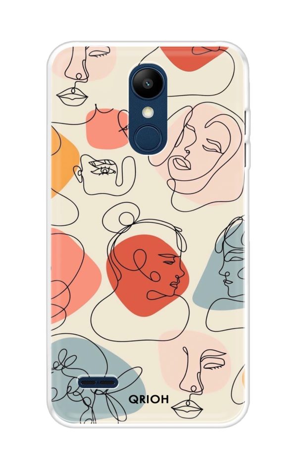 Abstract Faces Soft Cover for LG K9 For Discount